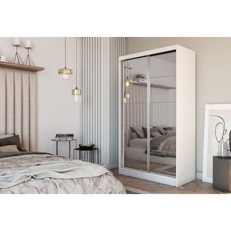 Kvalitní Šatní Skříň Flores 120 cm Bílá Furniture