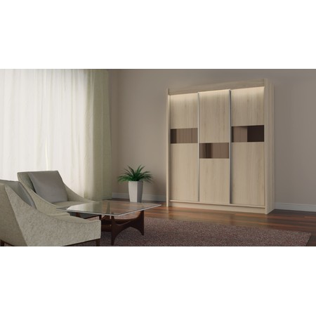 Kvalitní Šatní Skříň Livia 180 cm Dub sonoma/hnědá Furniture