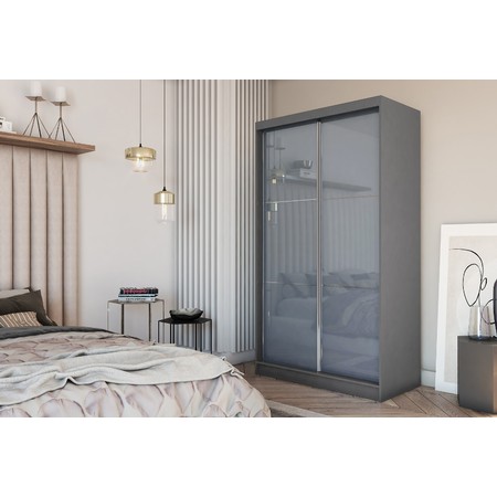 Kvalitní Šatní Skříň Viviana 120 cm Šedá Furniture