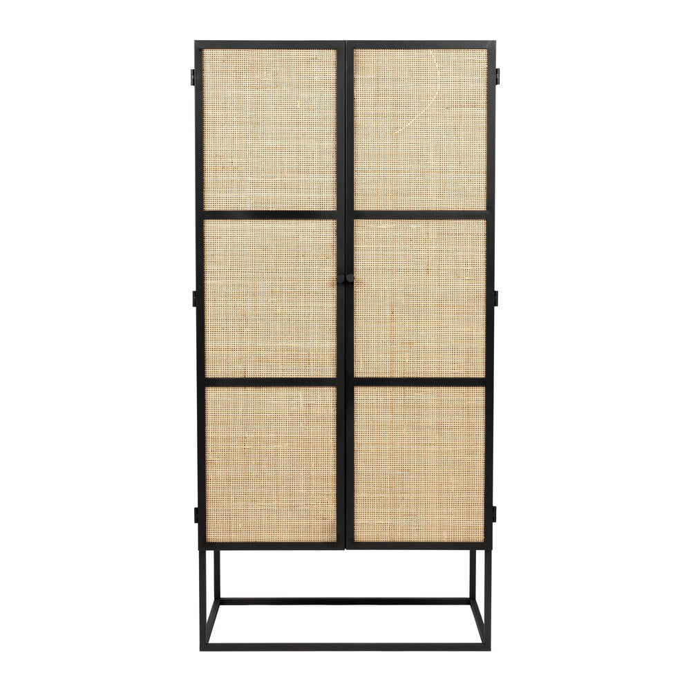 Fekete rattan komód 70x145 cm Guuji - White Label