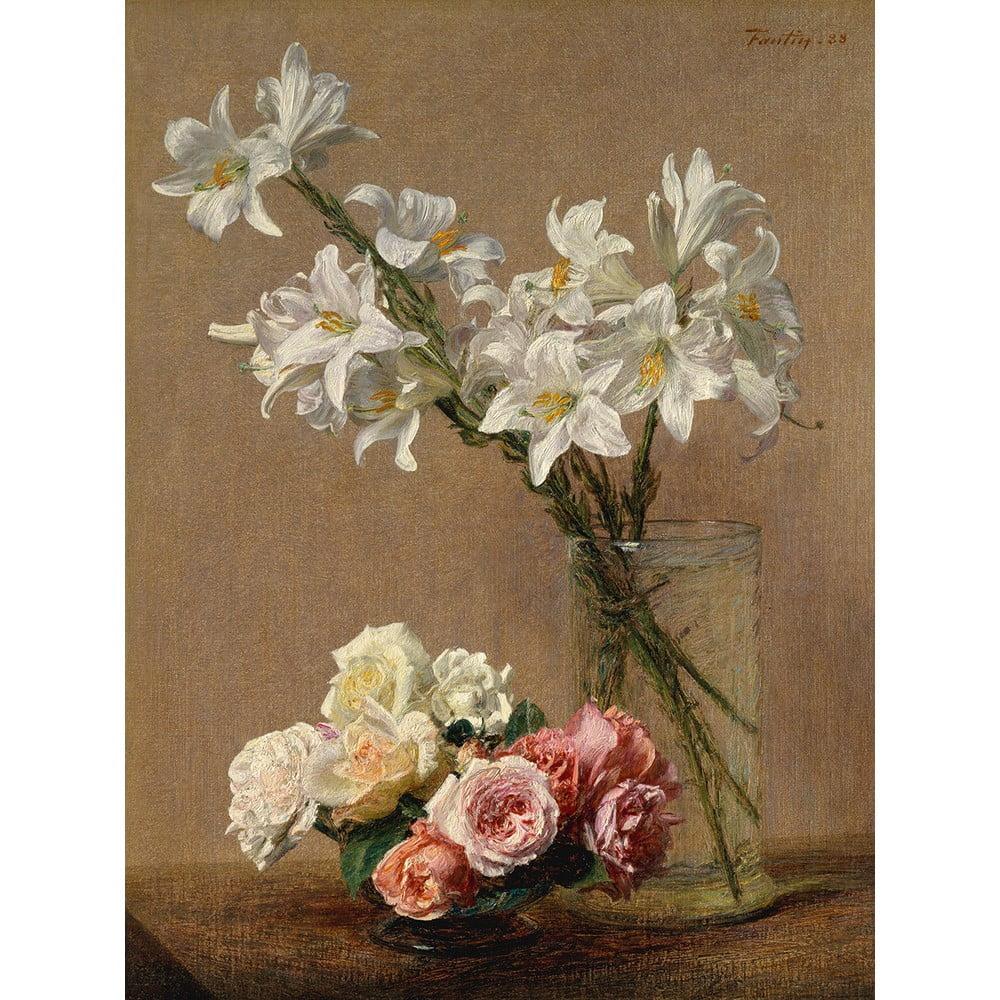 Henri Fantin-Latour - A Virágok és gyümölcsök című festmény másolata